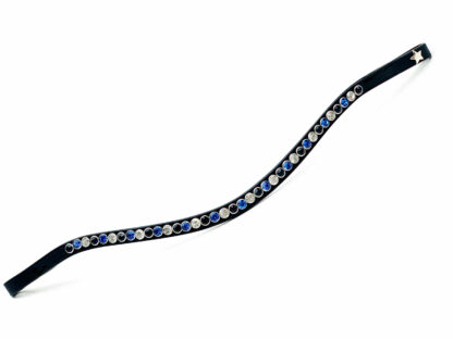 Frontriem Single Smal Pringles, donkerblauw, blauw en crystal