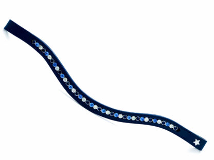 Frontriem River Pringles, donkerblauw, blauw en crystal